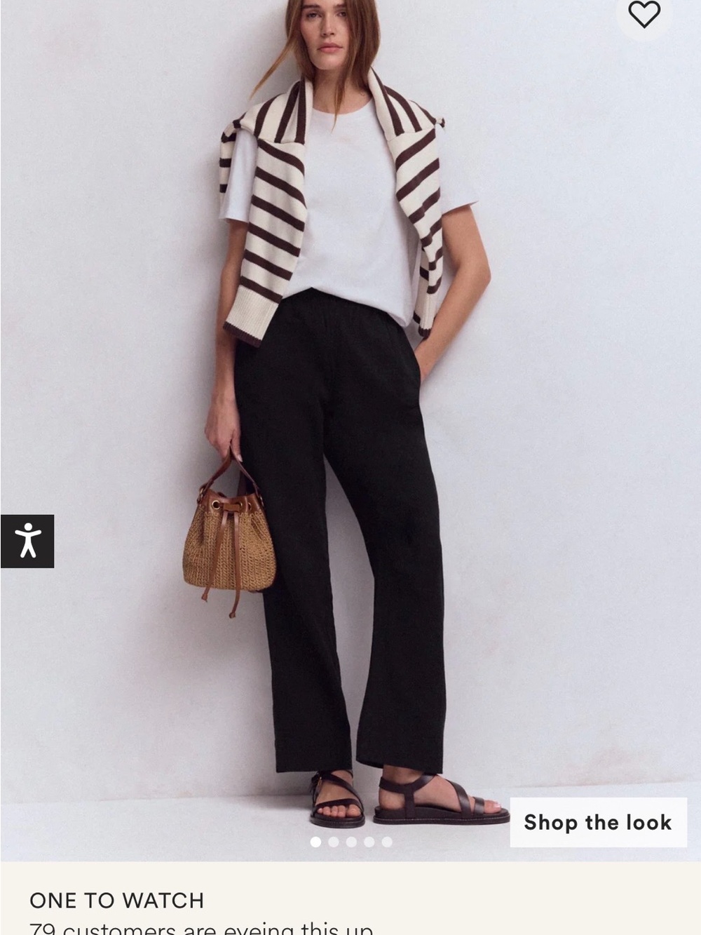 NWT Boden Double Cloth Cotton Wide-Leg Black Women's Pants US Size 10